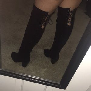 Blacks knee length boots